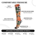 thumbnail image 3 of Lsque Autumn Pumpkins Gingham Pattern Sport Compression Socks for Men & Women 15-20 mmHg Knee High Nurse Pregnant Running Medical and Travel Athletic, 3 of 6
