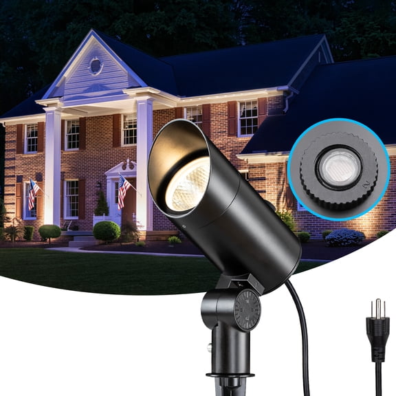 SUNVIE 30W Spotlight Outdoor 120V Dusk to Dawn LED Landscape Lighting Plug in with Photocell Sensor
