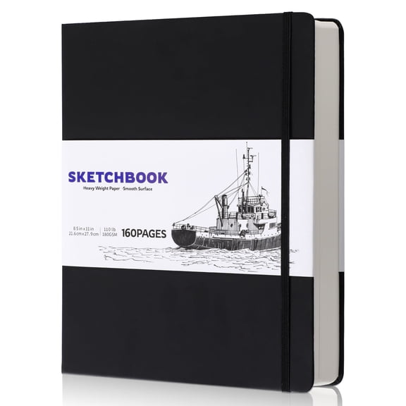 Hapric Sketch Hardcover Sketch Book, 8.5x11 in, 160 Pages