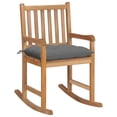 thumbnail image 1 of vidaXL Rocking Chair with Grey Cushion Solid Teak Wood, 1 of 5