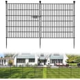 thumbnail image 1 of 1 Package [Premium Project] Metal Outdoor Fence 10 Pieces Without Door, Inner Arc Design, 10 Mesh Pieces + 10 Round Head Ground Plugs + 1 6-Point Wooden Hammer, 1 of 8