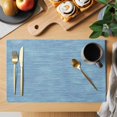 thumbnail image 2 of Slate Blue Solid Color Placemats Set of 2, Minimalist Vintage Linen Texture Washable Wipeable Table Mats for Dining Tables, Indoor Outdoor Kitchen Place Mats for Holiday Party Table Decor, 2 of 9
