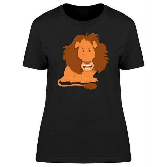 Happy Lion Cool Cartoon T-Shirt Women -Image by Shutterstock, Female Large