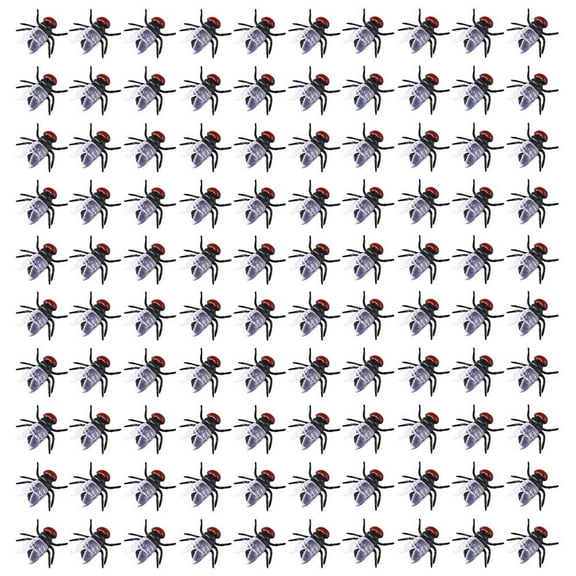 QHUDLV 100pcs Mini Plastic Flies Simulated Insects, Joke Toys Prank for Halloween Party Favors, Joke Tricking People Party Supplies