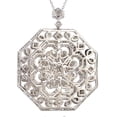 thumbnail image 2 of 3.65 TCW Solid 18Kt White Gold SI Clarity HI Color Diamond Octagon Pendant & Chain Necklace, 2 of 3