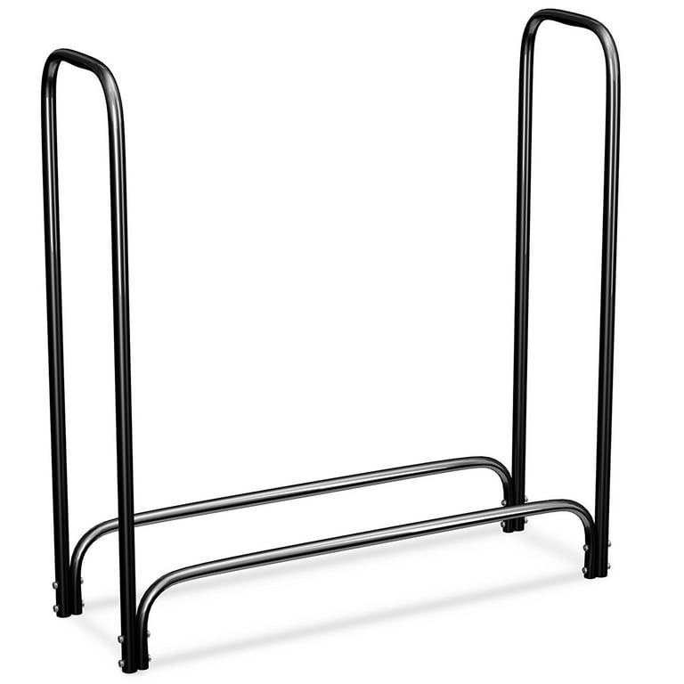 Pure Garden Firewood Log Rack, 4 ft. Steel, Black Pure Garden Firewood Log Rack, 4 ft. Steel, Black