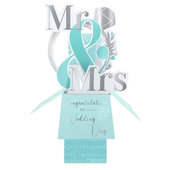 Clever Cube Pop Up Card - Wedding - Mr & Mrs