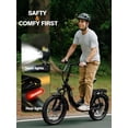 thumbnail image 5 of ESKUTE D200 Electric Bike for Adults 750W Peak Motor 19.8 Mph, Folding 20x3 Inch Fat Tire E‑Bike, 48V 10.4Ah Up to 55 Miles, with 7‑Speed Step‑Through Cargo Fold E Bicycle, NFC Unlock Black, UL2849, 5 of 9