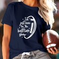 thumbnail image 2 of TSADFHJI Hauts pour Femmes Élégants Vacances Mode Décontractée Ample Rugby Imprimé Col Rond T-Shirt Manches Courtes TTTG Marine, 2 of 6