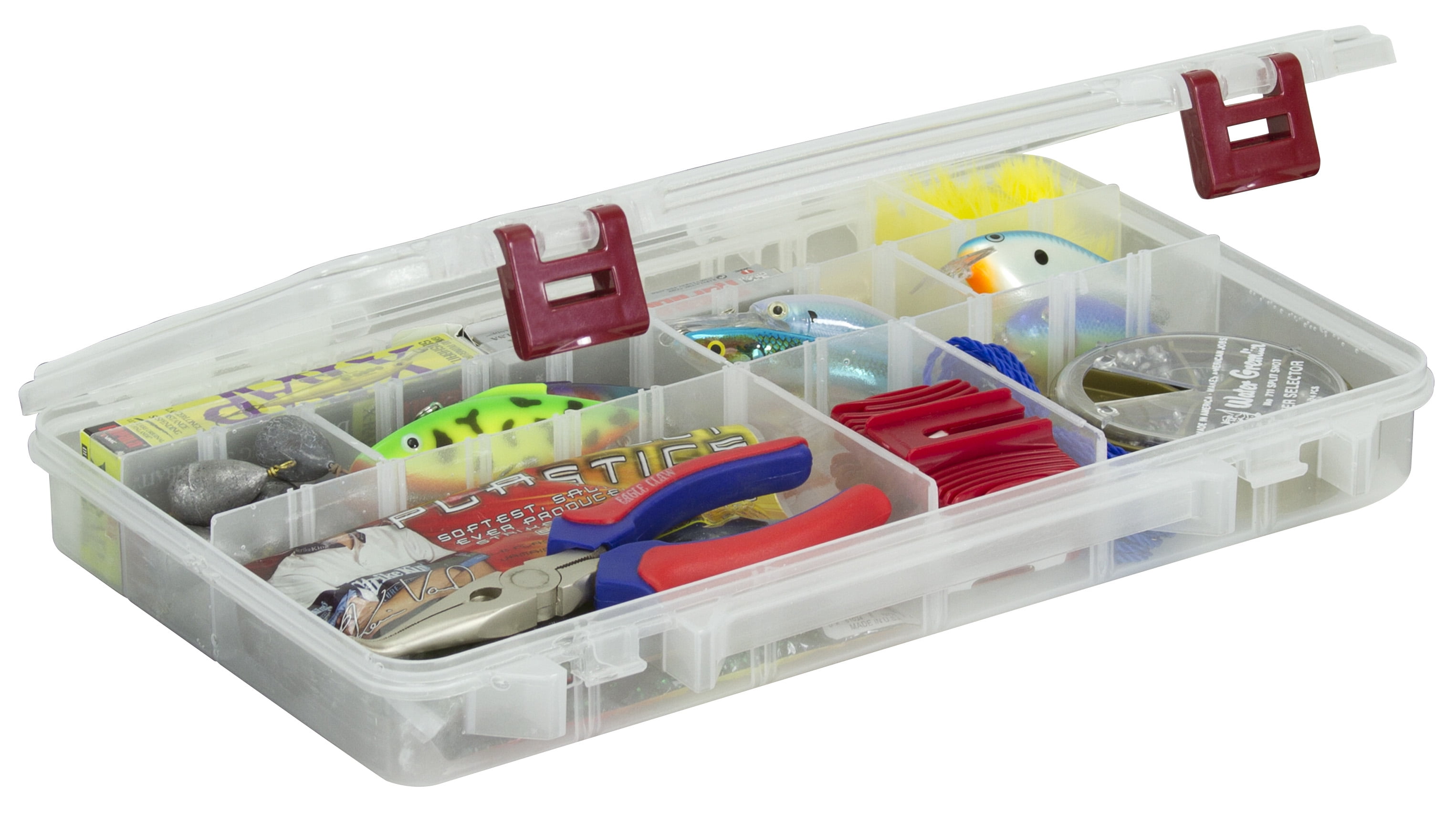 Plano ProLatch Stowaway Large 3700 Clear Organizer Tackle Box, Large, Clear