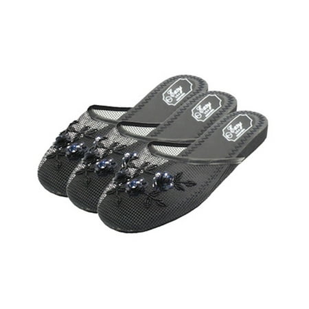 

Women s Black Chinese Mesh Slippers