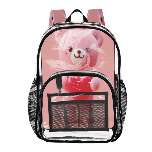 Iauyy Clear Backpack Heavy Duty PVC Transparent Backpack for College Workplace, Gradual Color Transition
