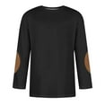 thumbnail image 3 of 3/4 Sleeve Gym Shirts Mens Workout Running Big & Tall Casual Tops Pullover Loose Trendy Active Tops Black, 5XL, 3 of 5