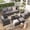 8 Piece/Gray, variant on OMNIBERG 5 Pieces Patio Furniture Sets, All Weather PE Rattan Patio Conversation Set Outdoor Sectional Set Patio Loveseat Sofa with Cushions, Lumbar Pillows and Tempered Glass Table