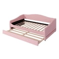 thumbnail image 7 of Imerelez Teddy Fleece Twin Size Upholstered Daybed with Light and Trundle - Pink, 7 of 7