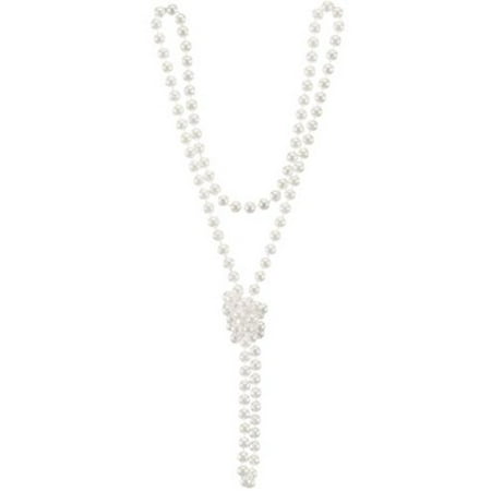 Pearl Like Beaded Necklace - Winter White Plastic Pearl Beads Costume Necklace