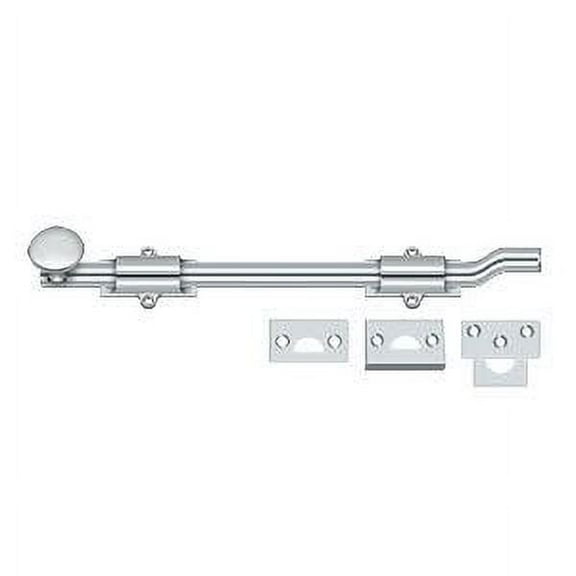 Deltana FPG1226 12" Surface Bolt w/ Off-set, HD in Polished Chrome