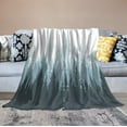 thumbnail image 3 of Foggy Forest Flannel Blankets, Green Coniferous Tree Silhouette Mist Landscape Watercolor Style Throw Bed Blanket for Sofa Chair Bed 30"x40", 3 of 6