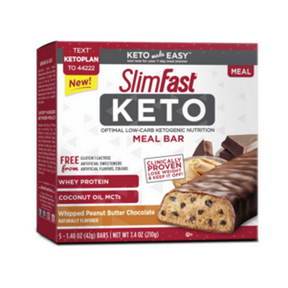 Slimfast Keto Meal Replacement Bar, Whipped Peanut Butter, 4 Count (5