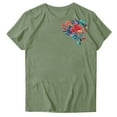 thumbnail image 2 of QUNYINEY Floral Women Shirts Short Sleeve Casual Crew Neck Tops Loose Pullover Women Tops, 2 of 4