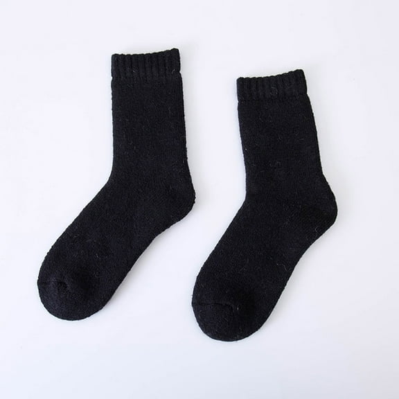1 Pack Women's Wool Socks Boot Socks for Women Warm Winter Socks Thick Knit Cozy Socks for Cold Weather Black