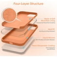 thumbnail image 3 of Liquid Silicone Case for iPhone 13 Mini (5.4''), [Scratch-Resistant, Anti-Fingerprint, Shockproof] Protective Slim Phone Case, 4-Layer Cover with Microfiber Lining, Silky-Soft Touch, Orange, 3 of 14