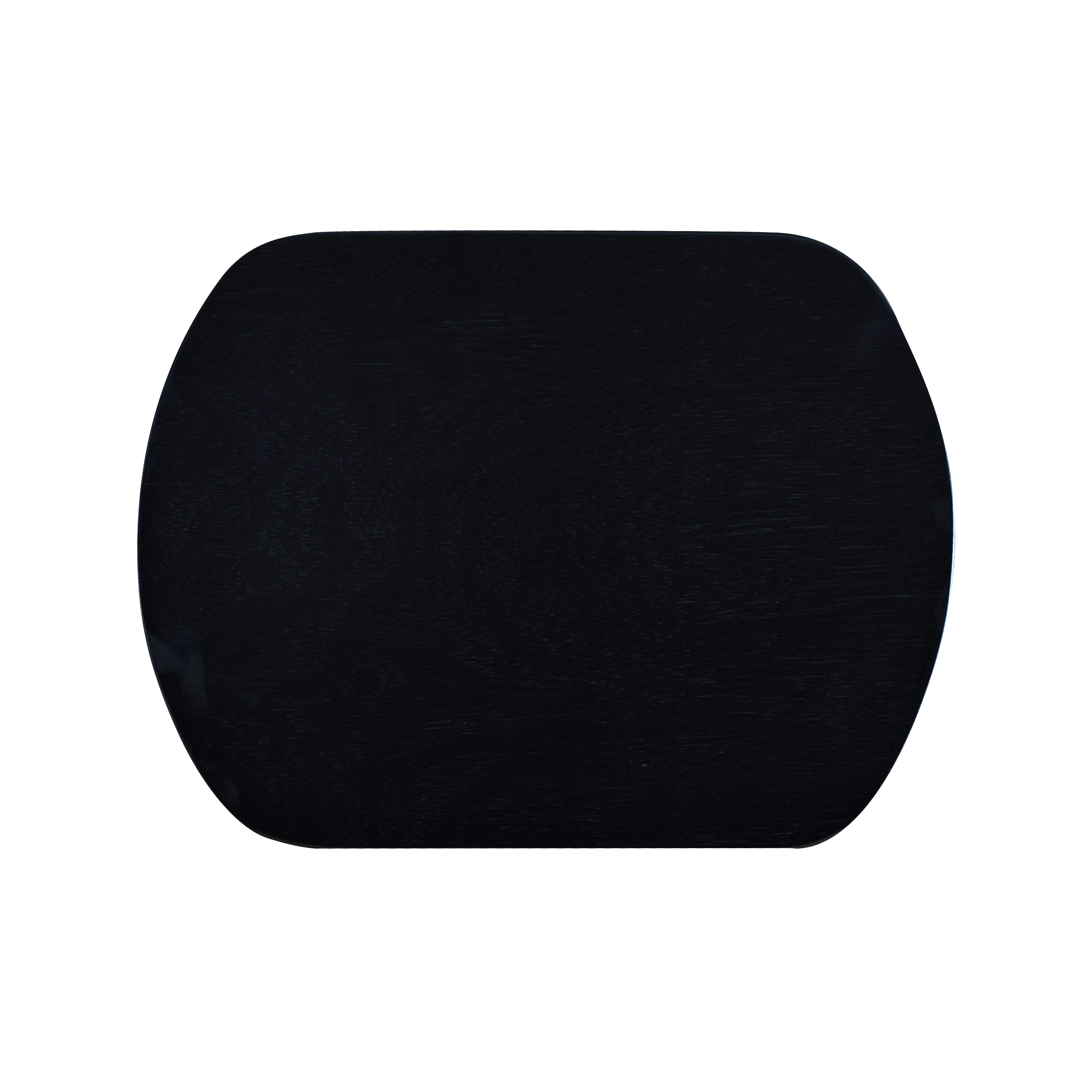 Linon Condal 26" Backless Wood Saddle Counter Stool, Set of 2, Black