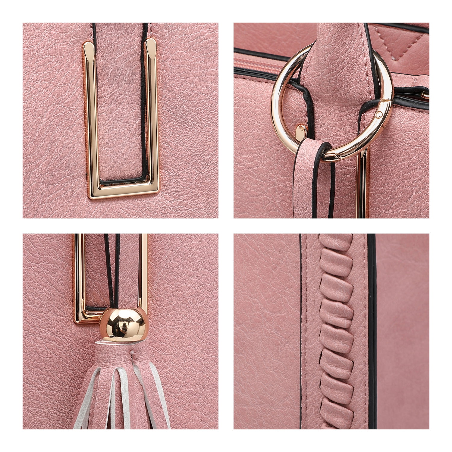 Dasein Women Satchel Handbags Vegan Leather Purses Tassel Shoulder Bags Work Tote for Ladies with Long Strap