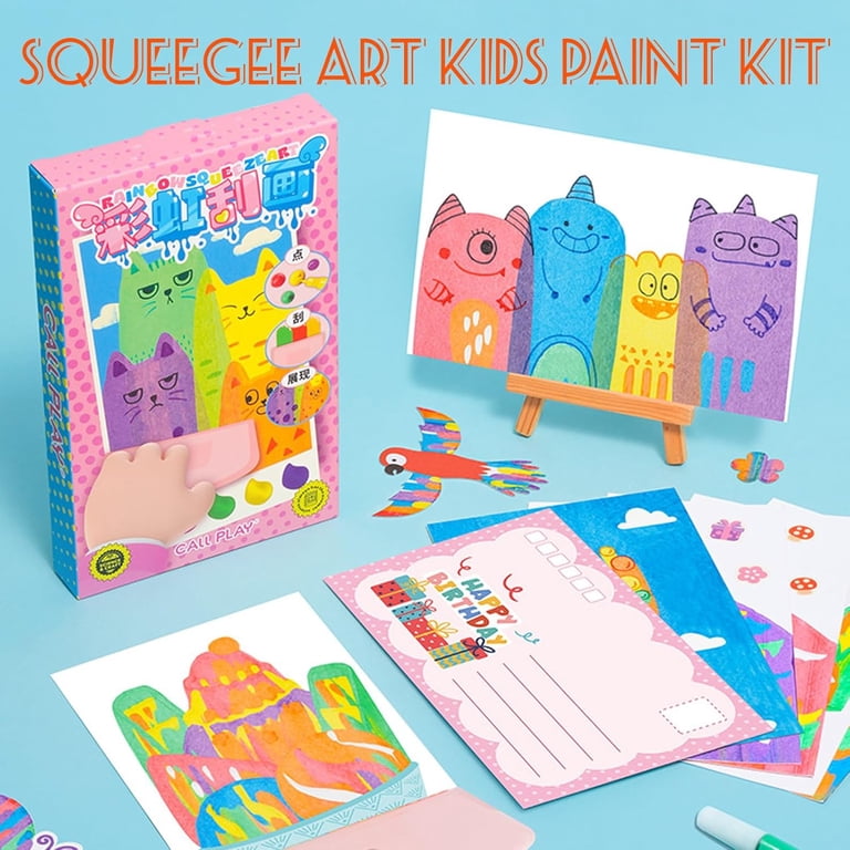 Kit De Peinture à Gratter Arc-en-ciel – 20 Cartes, 13 Stylos, Grattoir Et Stickers, Pour Enfants Dès 6 Ans, Activité Créative Et éducative
