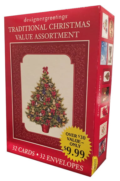 Designer Greetings Traditional Value Christmas Greeting Cards with Envelopes, (32 Count) - Walmart.com