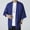 Blue, variant on Summer New Chinese Style Men's Ice Silk Thin Cloak Solid Color Cardigan Hanfu Men's Loose Sun-Proof Jacket