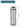 thumbnail image 2 of Uxcell 5/32" Push to Connector Fitting,  Tube OD Nickel Plated Brass Quick Connect Air Line Connector, Silver 2Pcs, 2 of 6