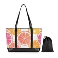 thumbnail image 7 of FORMRS Canvas Laptop Tote Bag for Women with 15.6" Computer Compartments Shoulder Handbag, Orange Grapefruit Slices, 7 of 7