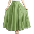thumbnail image 1 of Falda larga de corte A de color liso para mujer - Falda media con cintura elástica, 95 cm de largo, mezcla de poliéster, tallas reales - S-XXL, 1 of 6