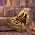 thumbnail image 6 of Autumn Horse Gallop Sunset Scene, Rustic Farmhouse Horse Scene, Warm Flannel Blanket for Ranch House and Living Room, Horse Lovers Thanksgiving Gift, Rustic Home Decor, 6 of 9