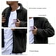 thumbnail image 4 of Chaqueta tipo cárdigan con cremallera XXL negra, de manga larga, con bolsillos, moderna y acogedora para hombre, 4 of 5