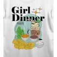 thumbnail image 2 of Girl Dinner Pickles & Chips Crew Neck Short Sleeve Women's White T-shirt
-Large, 2 of 3