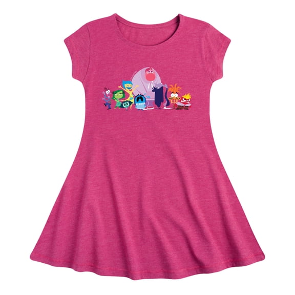 Inside Out - Chest Lineup - Youth Girls Fit & Flare Cap Sleeve Dress