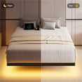 thumbnail image 4 of Full-size Floating Bed Frame with Built-In USB Charging Ports and Smart LED Lighting, Crafted with Heavy-duty Metal, Designed with ample under-bed storage space, Noise-Free, No Box Spring Needed, 4 of 8