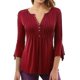 thumbnail image 1 of Blusa de mujer Casual Mangas de trompeta Tops Camisas con cuello en V Botton Vestido de color sólido Xemadio CJWUS-4222, 1 of 1