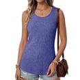 thumbnail image 2 of MOSHU 2 Pack Tank Tops for Women Crew Neck Sleeveless Tops Dressy Casual Loose Fit Summer Shirts, 2 of 9