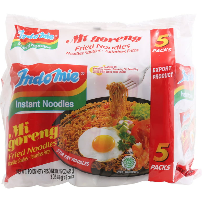 Indomie Mi Goreng Instant Stir Fry Noodles, Halal Certified, Original  Flavor (Pack of 30)