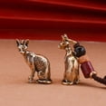 thumbnail image 6 of Yihuala Brass Animal Statues Figurines Retro Cats Statue Figurines Sculptures Tabletop Centerpieces Home Decors Collectibles, 6 of 7