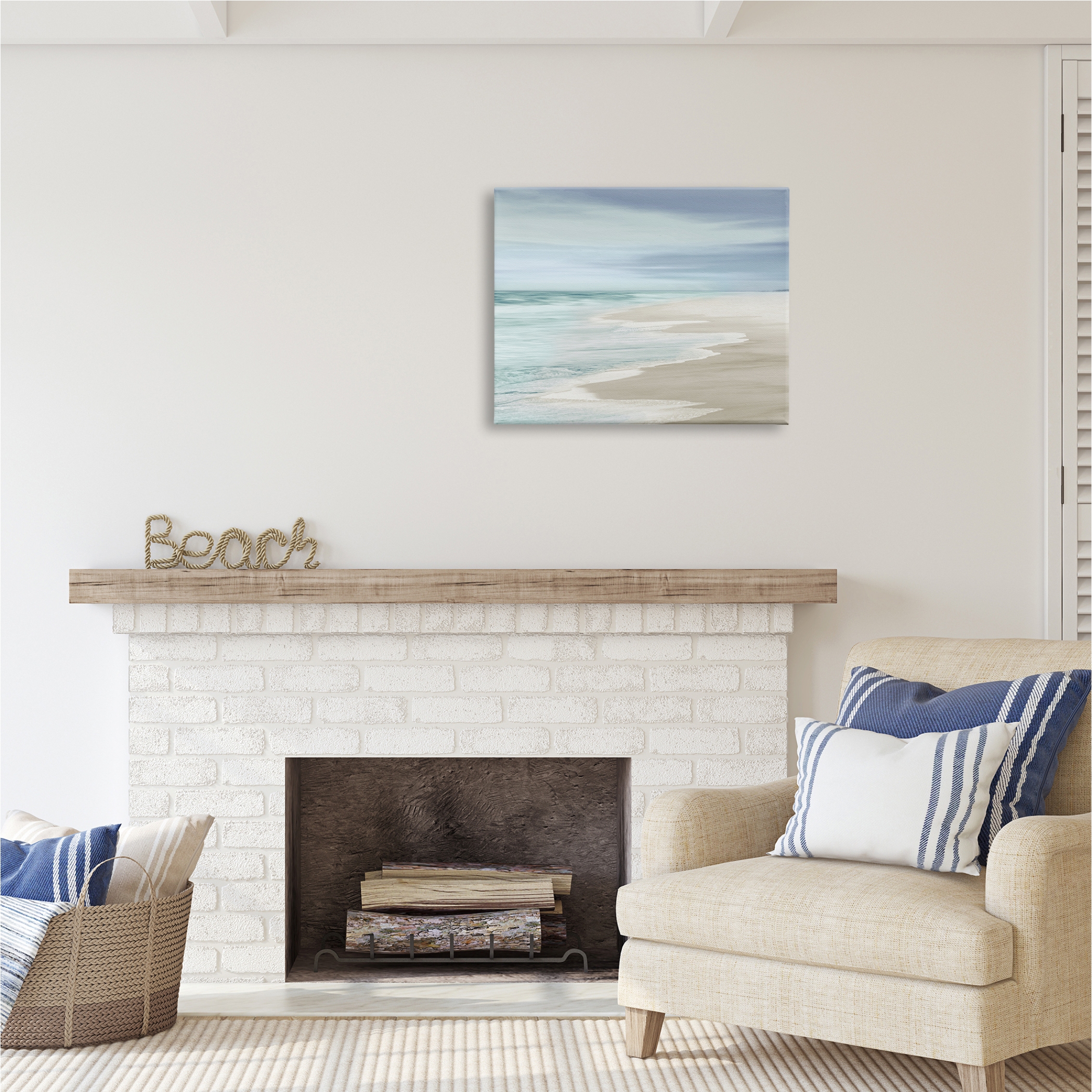 Stupell Industries Beach Foam Landscape Nature Photography Gallery Wrapped Canvas Print Wall Art, 30 x 24