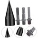 thumbnail image 2 of Drilling Power Tool Log Splitter Drilling Tool Wood Cone Drill Split Electric Wood Drill Firewood Splitter Drill Corkscrew Steel Spiral 10.5X4CM Black, 2 of 5