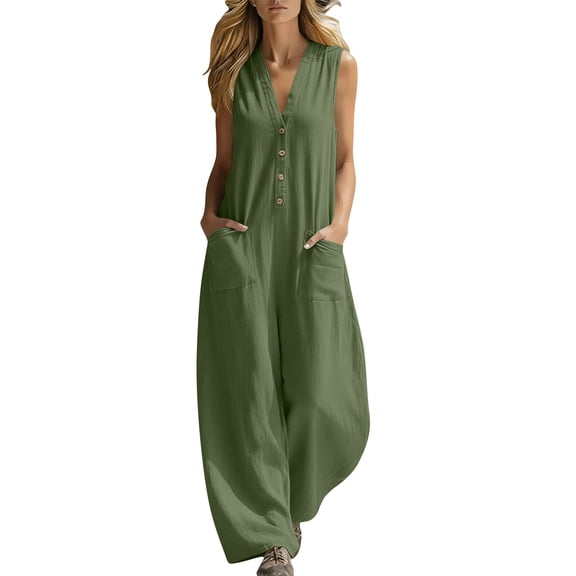 Aoochasliy Clothes Womens Pants Petite Ladies Fashion Loose Jumpsuit Casual Suspender Pants Wide Leg Solid Overalls