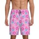 thumbnail image 1 of Balery Pink Donuts Pantalones cortos de pijama de punto de algodón para hombre con cinturilla y bolsillos-Small, 1 of 6