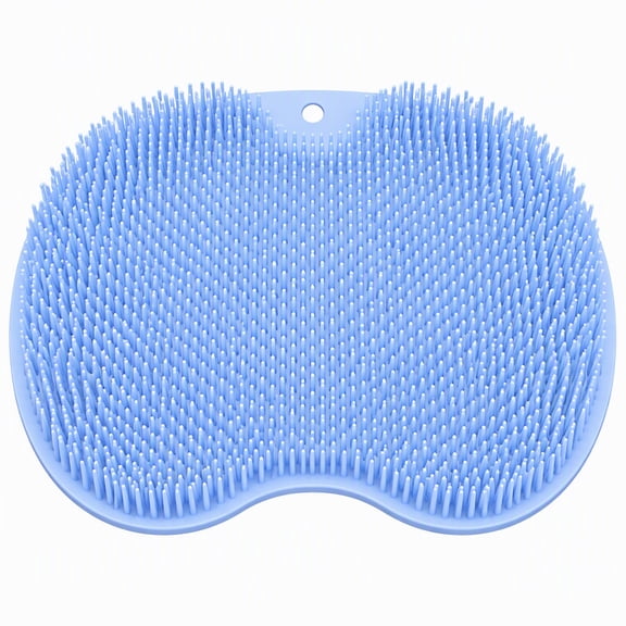 HKquanlin Shower Foot Scrubber Mat with Suction Cups, Non-Slip Back Scrubber Bath Pad, Blue