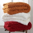 thumbnail image 1 of Longhui Bedding Handmade Chunky Knit Blankets, Luxurious Chenille Cable Knit Throw Blanket Yarn for Couch Sofa and Bed, Ultra Soft Decorative Mustard Yellow Christmas Blanket, Machine Washable 51 x 63, 1 of 8