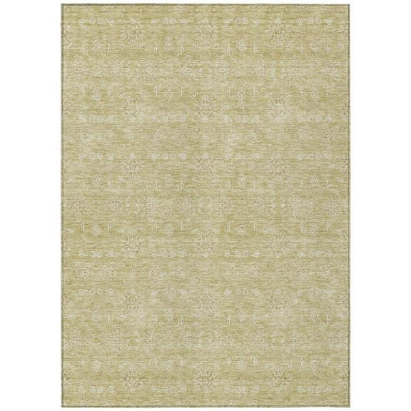 HomeRoots 582329 8 x 10 ft. Floral Washable Indoor & Outdoor Rectangle Area Rug, Beige, Tan & Ivory